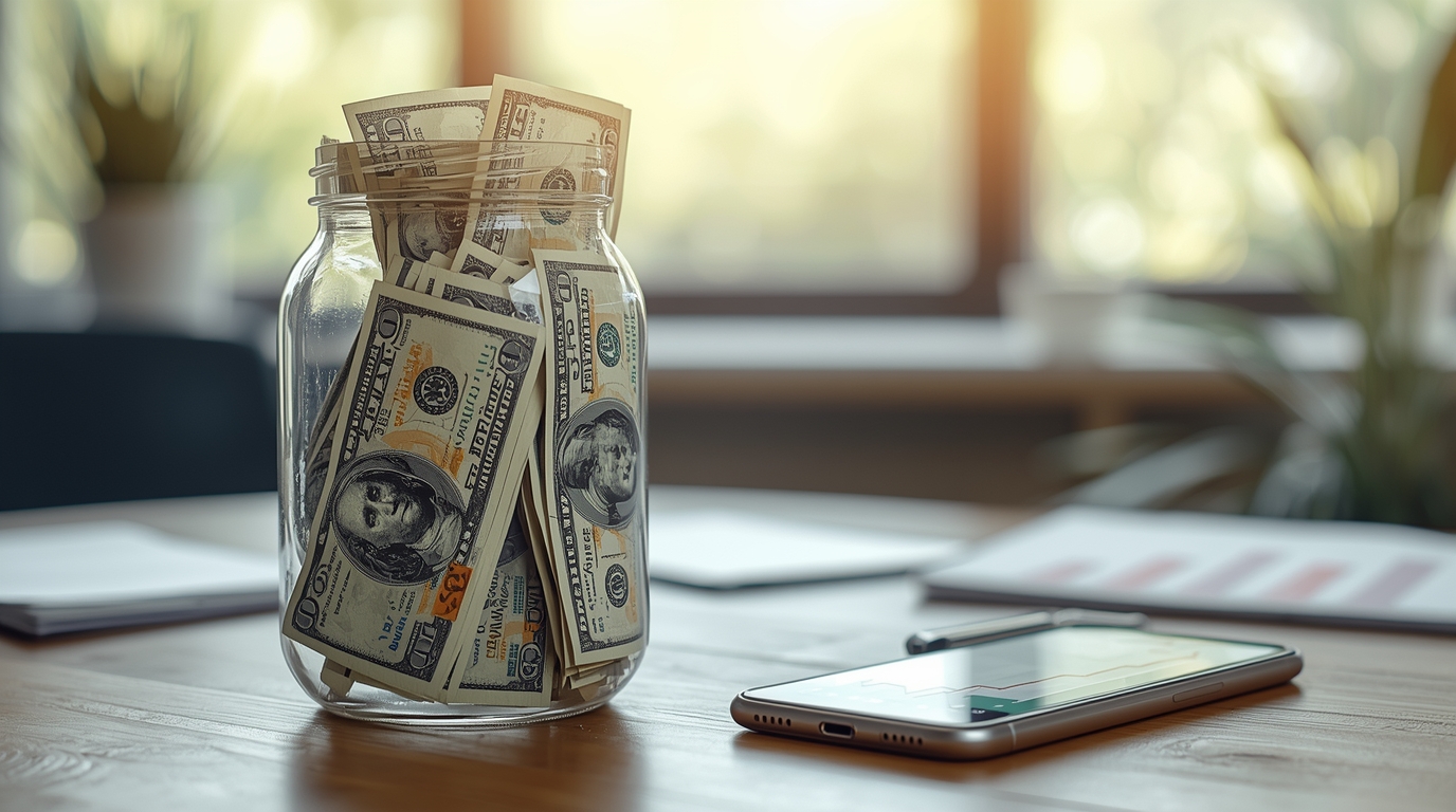 Realistic Bank Savings Concept